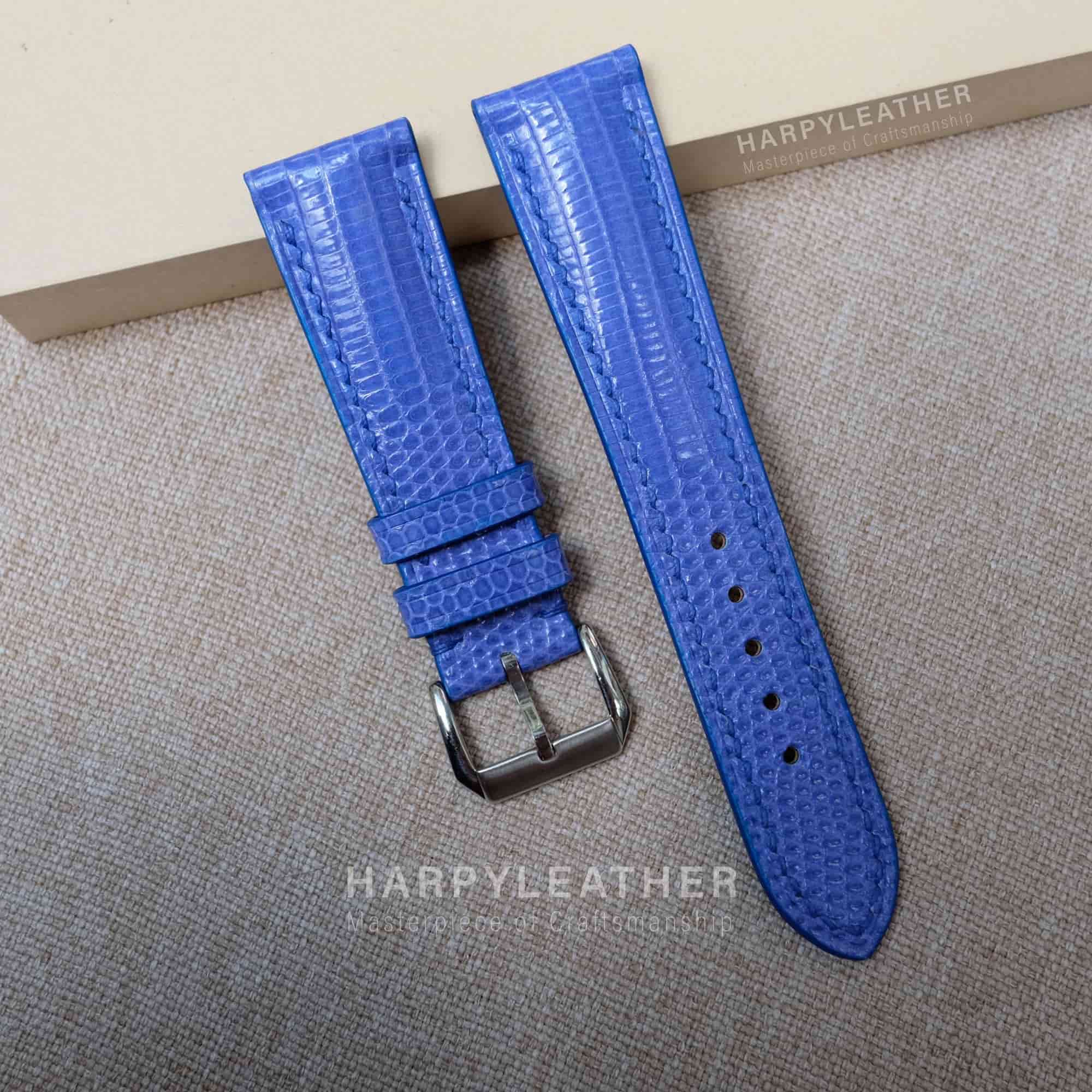 dây đồng hồ da kỳ đà màu xanh Dây đồng hồ da kỳ đà màu xanh