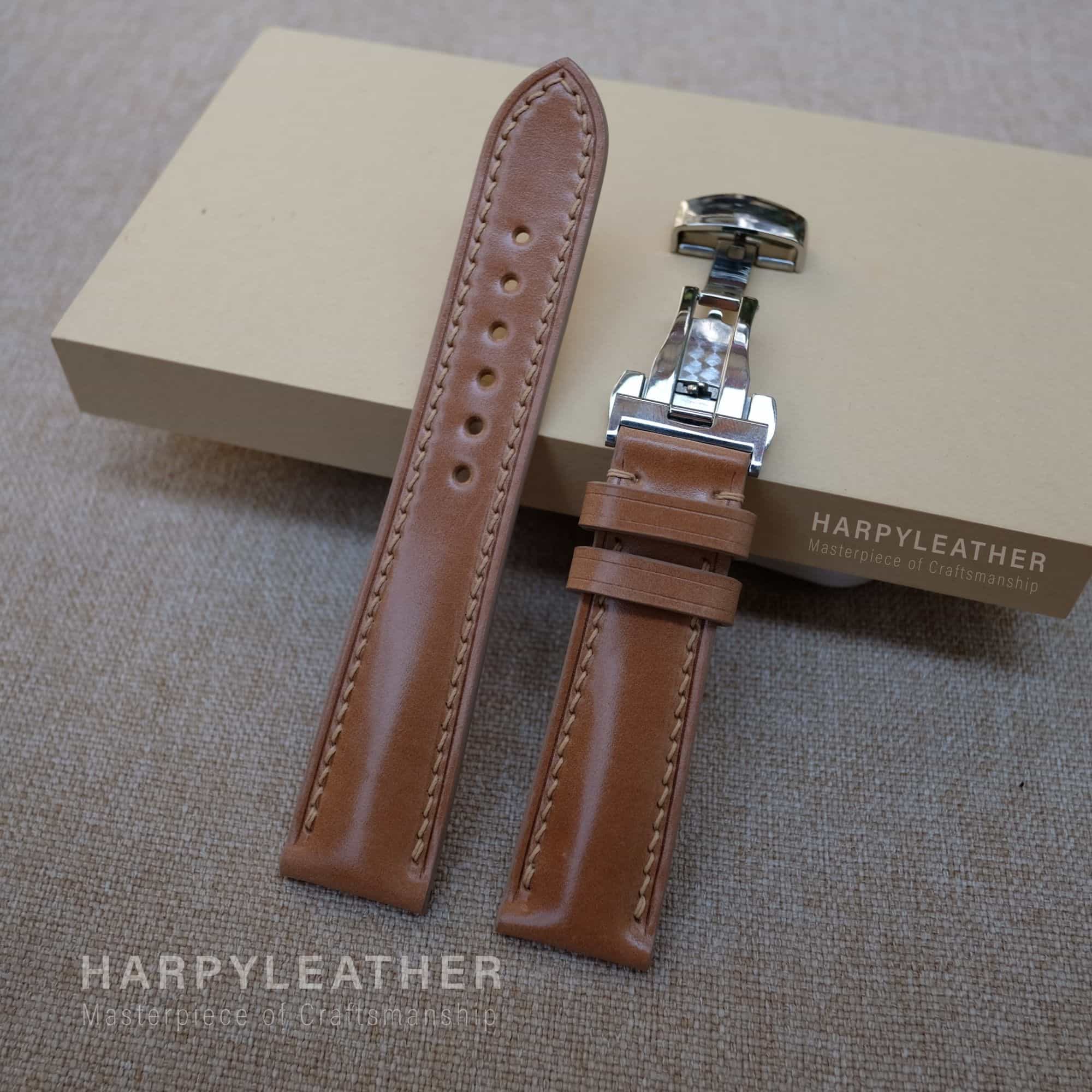 Dây đồng hồ da shell cordovan màu tự nhiên Day dong ho da shell cordovan mau tu nhien 2