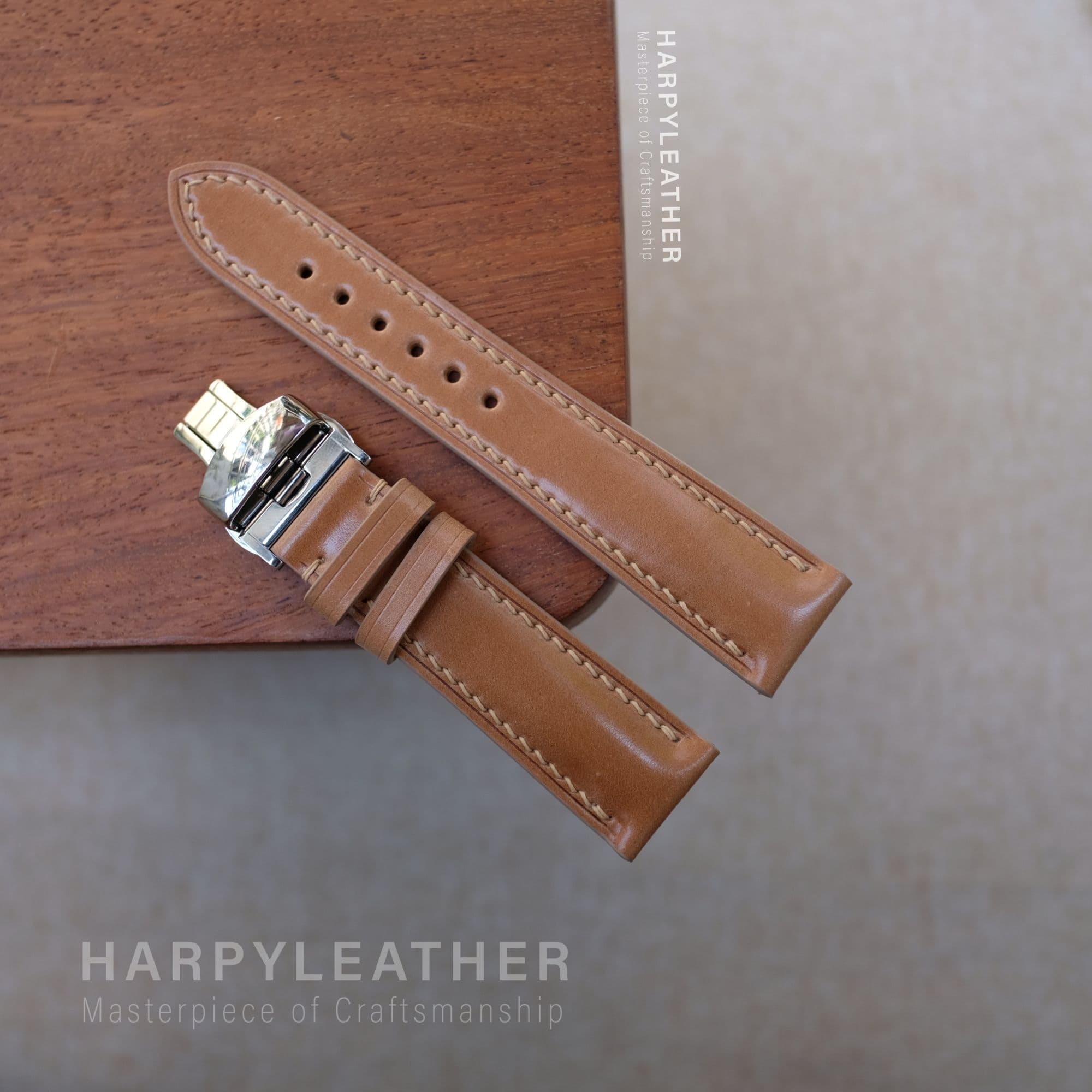 Dây đồng hồ da shell cordovan màu tự nhiên Day dong ho da shell cordovan mau tu nhien 3